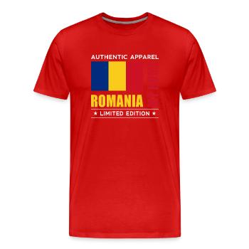 Roumanie - T-shirt bio Premium Homme - rouge - Devant - Damien (186cm)