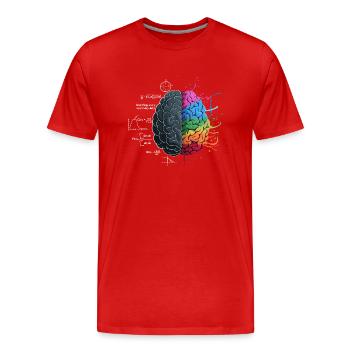 Cerveau équilibré : la logique rencontre l’art - T-shirt bio Premium Homme - rouge - Devant - Damien (186cm)