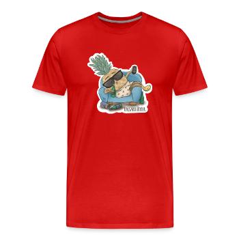 Kalsarikännit - Ananas betrinkt sich in Unterhose - Männer Premium Bio T-Shirt - Rot - Vorne - Damien (186cm)
