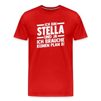 Prénom Stella - T-shirt bio Premium Homme - rouge - Devant - Damien (186cm)