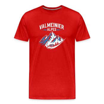 Valmeinier - Alpes - T-shirt bio Premium Homme - rouge - Devant - Damien (186cm)