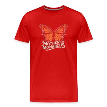 Majestueux monarque papillon amour - T-shirt bio Premium Homme - rouge - Devant - Damien (186cm)