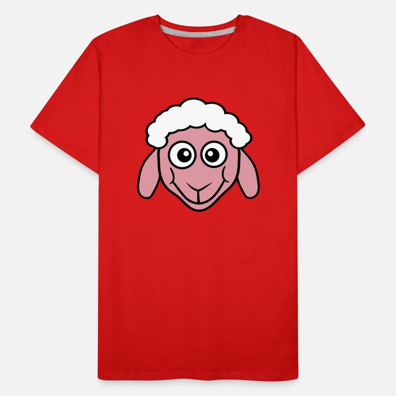 Sheep Face Head Cute Cute Lamb Cool Comic Men's Premium Organic T-Shirt