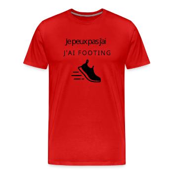 Ich kann nicht joggen, ich kann nicht joggen - Männer Premium Bio T-Shirt - Rot - Vorne - Damien (186cm)