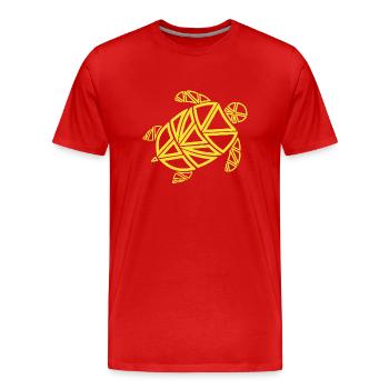 Turtle - Men's Premium Organic T-Shirt - red - Front - Damien (186cm)