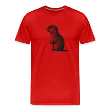 Murmeltier - Männer Premium Bio T-Shirt - Rot - Vorne - Damien (186cm)