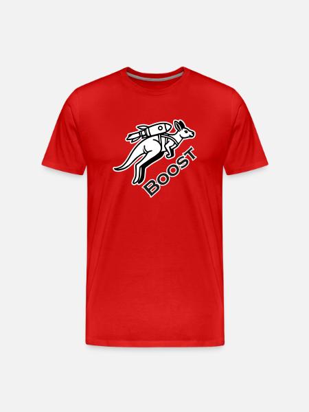 Kangaroo With Jetpack - Boost Design - Men's Premium Organic T-Shirt - red