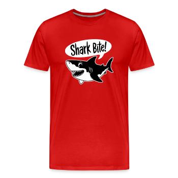 Hai-Biss! - Lustiger Hai - Männer Premium Bio T-Shirt - Rot - Vorne - Damien (186cm)