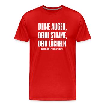 Ich könnte Kotzen - Männer Premium Bio T-Shirt - Rot - Vorne - Damien (186cm)