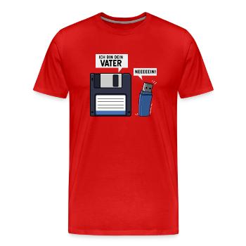 Ich Bin Dein Vater Diskette USB Stick - Männer Premium Bio T-Shirt - Rot - Vorne - Damien (186cm)
