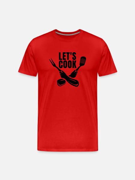 Lass uns kochen - Männer Premium Bio T-Shirt - Rot