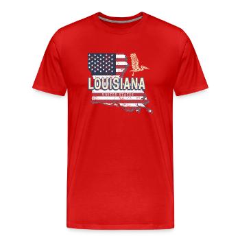 Louisiana Vereinigte Staaten Vintage Souvenir - Männer Premium Bio T-Shirt - Rot - Vorne - Damien (186cm)