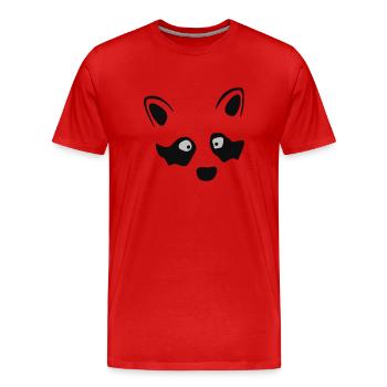 racoon - Men's Premium Organic T-Shirt - red - Front - Damien (186cm)