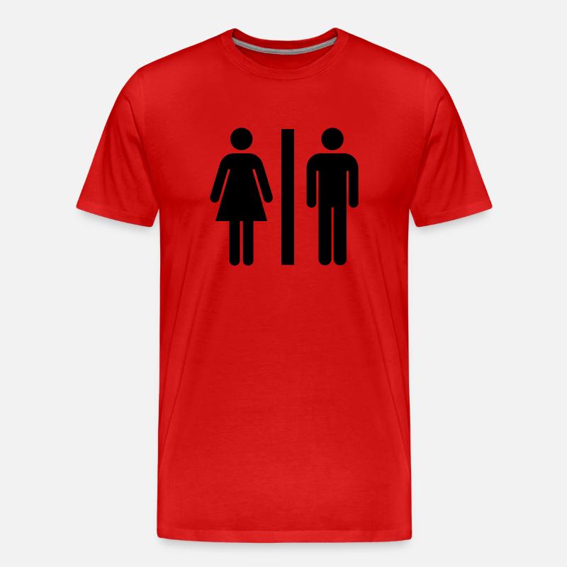 Toilettenschild - Männer Premium Bio T-Shirt - Rot