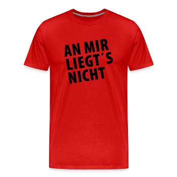 An mir liegt's nicht (dh) - Männer Premium Bio T-Shirt - Rot - Vorne - Damien (186cm)