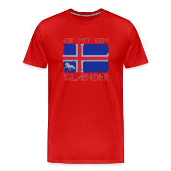 Die mit dem Isländer - Männer Premium Bio T-Shirt - Rot - Vorne - Damien (186cm)