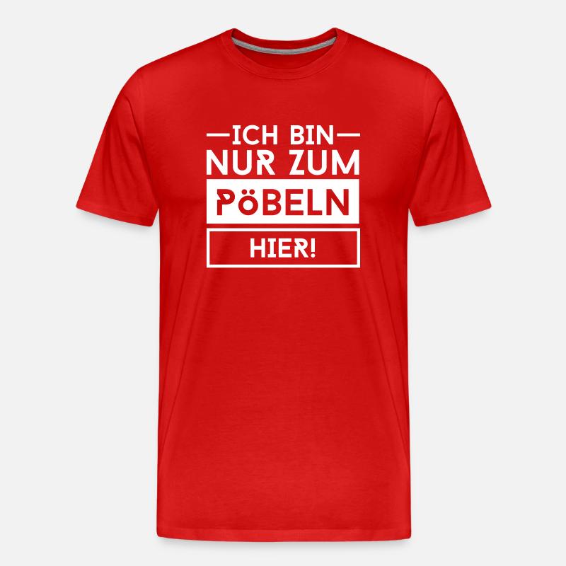 pöbeln - Männer Premium Bio T-Shirt - Rot