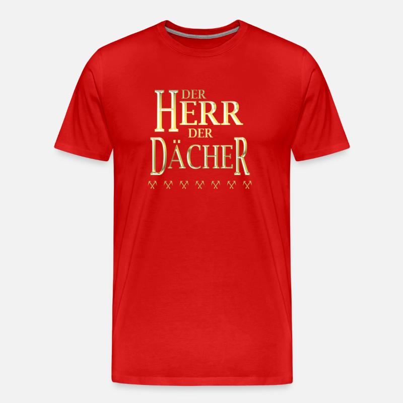 DER HERR DER DÄCHER gold - Männer Premium Bio T-Shirt - Rot