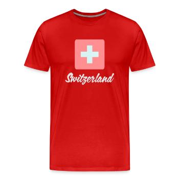 Drapeau national de la Suisse - T-shirt bio Premium Homme - rouge - Devant - Damien (186cm)