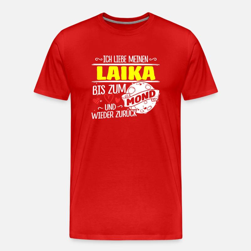 LAIKA - Mond - Männer Premium Bio T-Shirt - Rot