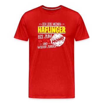 HAFLINGER - Mond - Männer Premium Bio T-Shirt - Rot - Vorne - Damien (186cm)