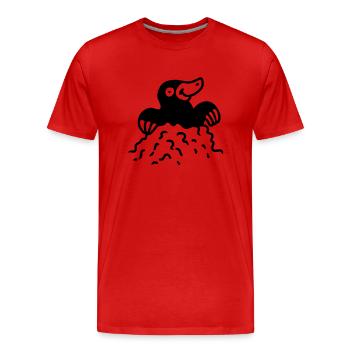 Mole - line - Men's Premium Organic T-Shirt - red - Front - Damien (186cm)