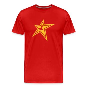 star_pimmel - Männer Premium Bio T-Shirt - Rot - Vorne - Damien (186cm)