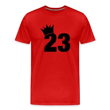 23_krone_f1 - Männer Premium Bio T-Shirt - Rot - Vorne - Damien (186cm)
