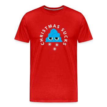 christmas sucks - Men's Premium Organic T-Shirt - red - Front - Damien (186cm)