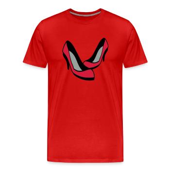 schuhe - Männer Premium Bio T-Shirt - Rot - Vorne - Damien (186cm)