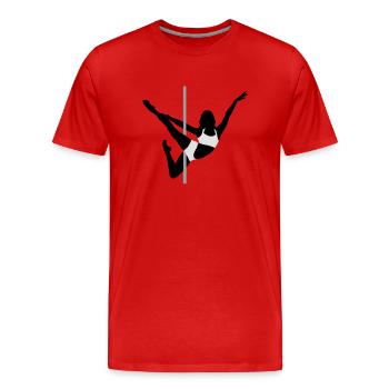 Pole Dance - Männer Premium Bio T-Shirt - Rot - Vorne - Damien (186cm)