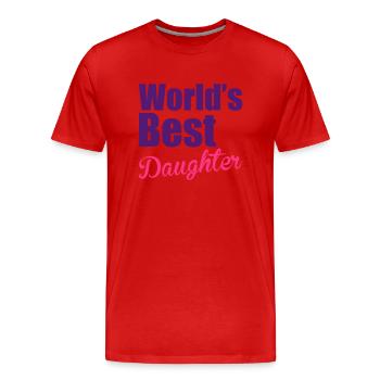 Daughter - Men's Premium Organic T-Shirt - red - Front - Damien (186cm)