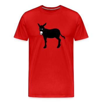 âne catalan symbole de la Catalogne Barcelone - T-shirt bio Premium Homme - rouge - Devant - Damien (186cm)