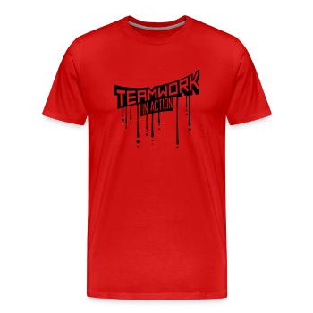 tropfen graffiti stempel crew teamwork cool design - Men's Premium Organic T-Shirt - red - Front - Damien (186cm)