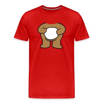 baer koerper ohne kopf stehender suesser kleiner t - Männer Premium Bio T-Shirt - Rot - Vorne - Damien (186cm)
