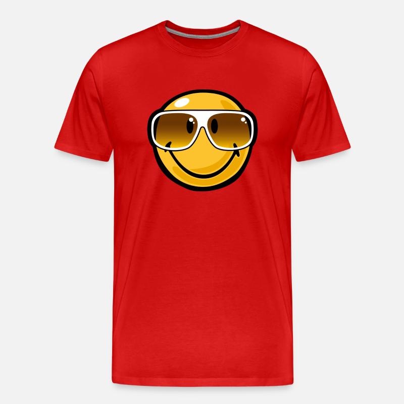 Smiley cool - Männer Premium Bio T-Shirt - Rot