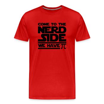 Come To The Nerd Side - We have Pi - Männer Premium Bio T-Shirt - Rot - Vorne - Damien (186cm)