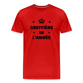greffier / greffe / tribunal / justice / juge - T-shirt bio Premium Homme - rouge - Devant - Damien (186cm)