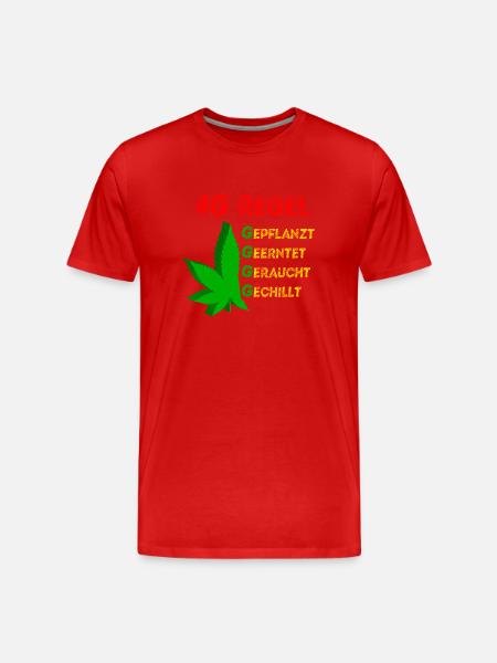 4G REGEL Canabis - Männer Premium Bio T-Shirt - Rot
