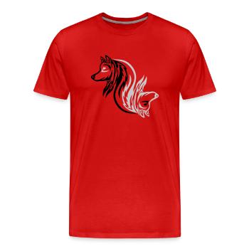 Good Bad Wolf - Men's Premium Organic T-Shirt - red - Front - Damien (186cm)