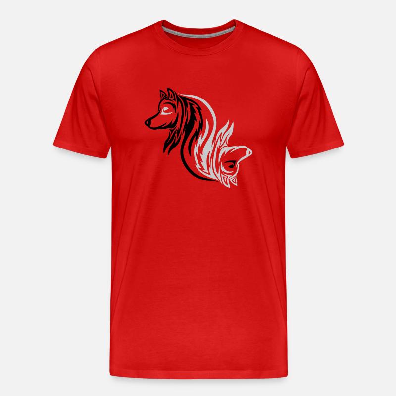 Gut Böse Wolf - Männer Premium Bio T-Shirt - Rot