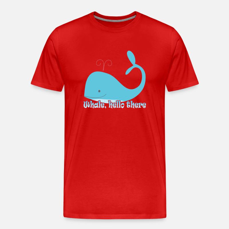 whale hello there - wal - Männer Premium Bio T-Shirt - Rot