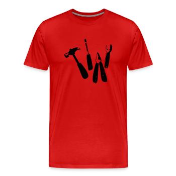 Outil Marteau Pince Clé Clé - T-shirt bio Premium Homme - rouge - Devant - Damien (186cm)