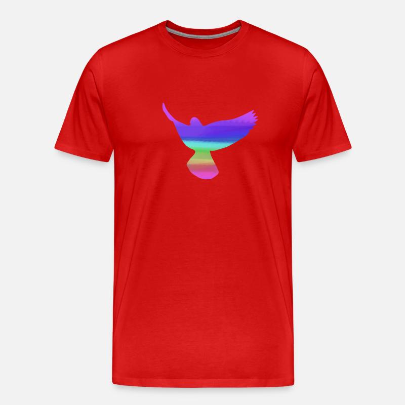 tauben,taube,vögel,regenbogen,bunt,graffiti, - Männer Premium Bio T-Shirt - Rot