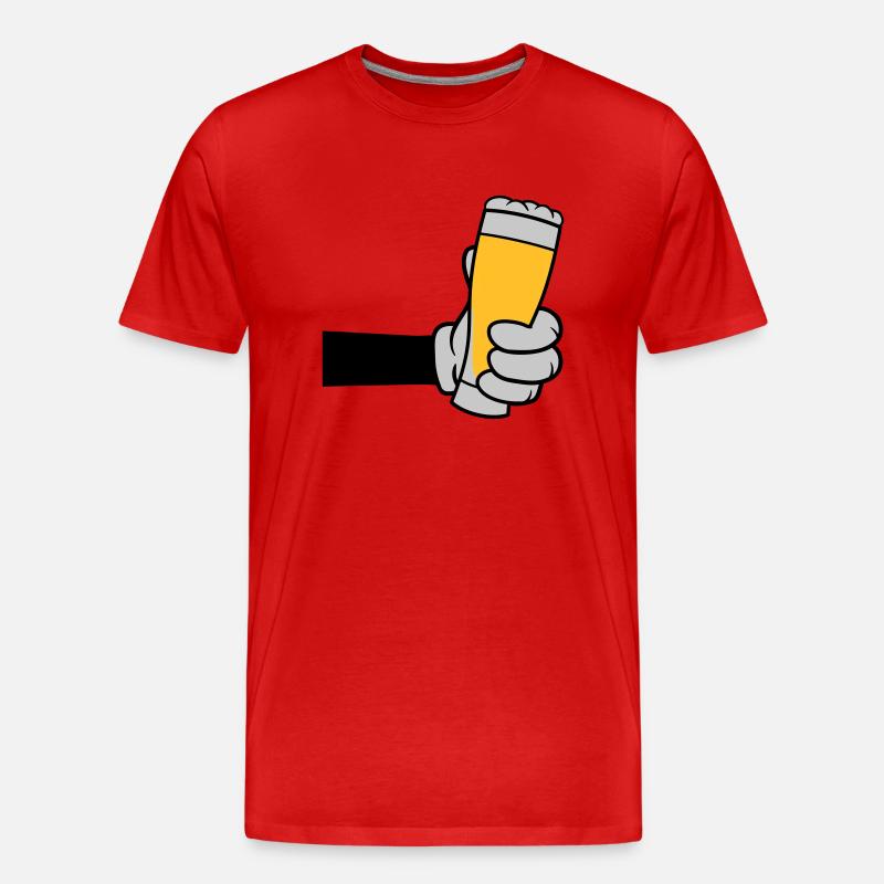 Bierglas anstoßen Comic Hand - Männer Premium Bio T-Shirt - Rot