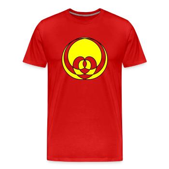 Un cœur courbé - T-shirt bio Premium Homme - rouge - Devant - Damien (186cm)