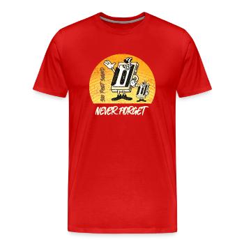 Music Cassette - Oldschool Vintage - Men's Premium Organic T-Shirt - red - Front - Damien (186cm)