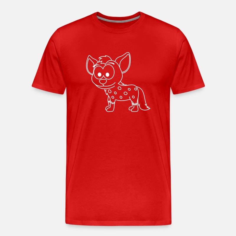 Hyäne Comic Tier - Männer Premium Bio T-Shirt - Rot