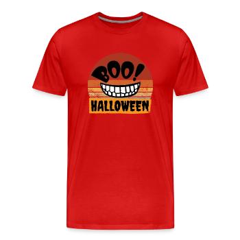 Boo Halloween Sourire Terrifiant - T-shirt bio Premium Homme - rouge - Devant - Damien (186cm)