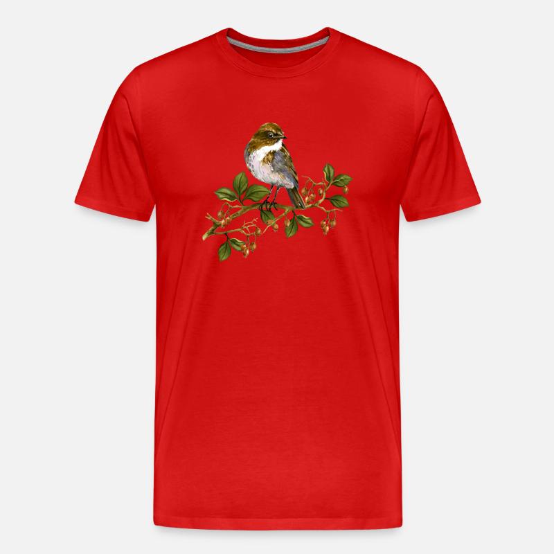 Vogel - Männer Premium Bio T-Shirt - Rot